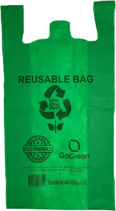 Green PP Non Woven Reusable Bags - Jumbo 16"x8"x30" - 100 Bags - 45 GSM - Green - 16830GRNPPNWRB45