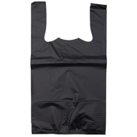 Source Direct - Black Unprinted HDPE T-Shirt Bags - 1/8 BBL 10