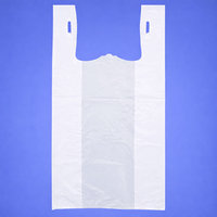 Source Direct - Easy Open - White Unprinted HDPE T-Shirt Bags - 1/6 BBL 11.5