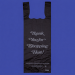 Source Direct - Black Printed HDPE Liquor T-Shirt Bags - 6