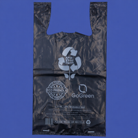 Source Direct - Black Reusable/Eco-Friendly LDPE T-Shirt - 1/8 BBL (10