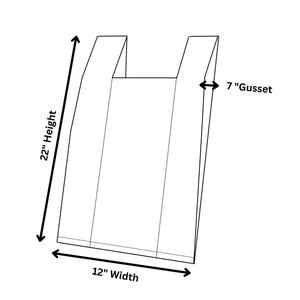 Easy Open - White Happy Face/Smiley Face HDPE T-Shirt Bags - Full Size - 1/6 BBL 12"X7"X22" - 400 Bags - 15 microns - White - HF1272215M-EO