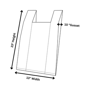 Source Direct Easy Open - Stock T-Shirt Bag - 1/5 BBL 13"X10"X23" - 500 Bags - 14 microns - Clear - CLR131023-EO