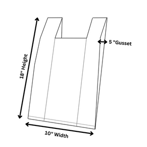 Source Direct - Black Unprinted HDPE T-Shirt Bags - 1/8 BBL 10"X5"X18" - 200 Bags - 30 microns - Black - BLK818EHD30M-EO