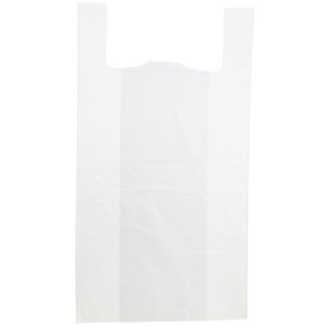 White Unprinted HDPE T-Shirt Bags - 20"X10"X36" - 250 Bags - 18 microns - White - 100SJXL201036