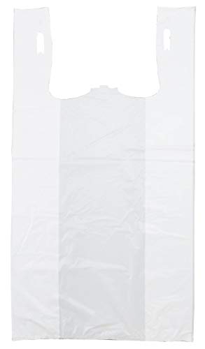 White Unprinted HDPE T-Shirt Bags - 1/6 BBL 11.5