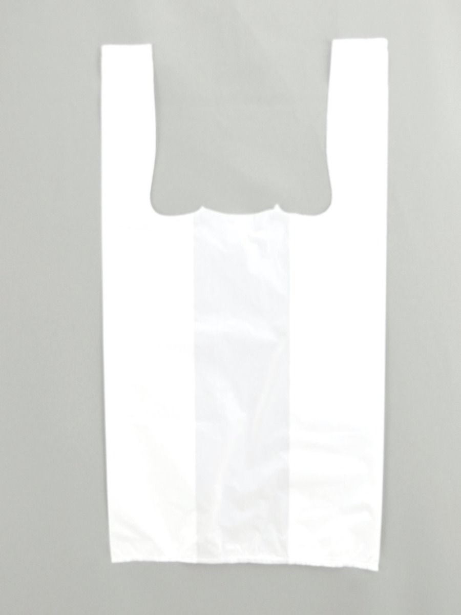 White Unprinted HDPE T-Shirt Bags - 1/10 BBL 8