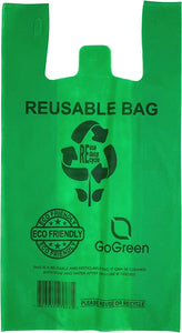 Green PP Non Woven Reusable Bags - 1/6 BBL 12"X7"X22" - 100 Bags - 40 GSM - Green - 12722GRNPPNWRB40 - Source Direct Inc - 