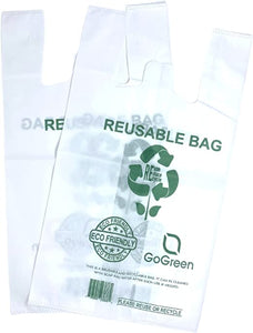 White PP Non Woven Reusable Bags - 1/6 BBL 13"X10"X23" - 100 Bags - 40 GSM - White - WHT131023PPNWRB40 - Source Direct Inc - 