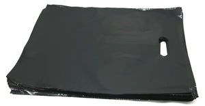 LDPE Die Cut Merchandies Bags - 12"x15" - 500 Bags - 1.5 mil - Black - 1215DCBLACK - Source Direct Inc - 
