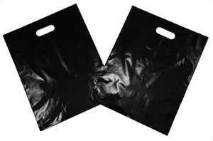 LDPE Die Cut Merchandies Bags - 12"x15" - 500 Bags - 1.5 mil - Black - 1215DCBLACK - Source Direct Inc - 
