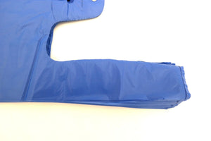 Colored Unprinted HDPE T-Shirt Bags - 1/10 BBL 8"X4"X15" - 1500 Bags - 14 microns - Blue - BLUE8415110BBL - Source Direct Inc - 