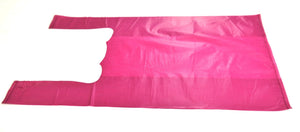 Colored Unprinted HDPE T-Shirt Bags - 1/10 BBL 8"X4"X15" - 1500 Bags - 14 microns - Burgandy - BURG8415110BBL - Source Direct Inc - 
