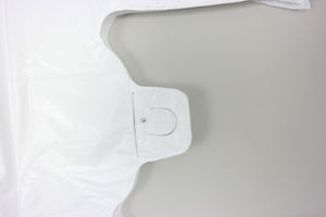 White Unprinted HDPE T-Shirt Bags - 1/10 BBL 8"X4"X15" - 1500 Bags - 14 microns - White - 10040 - Source Direct Inc - 