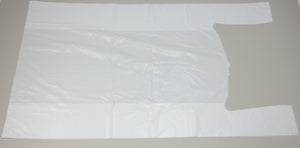White Unprinted HDPE T-Shirt Bags - 17"X8"X29" - 500 Bags - 18 microns - White - 10050 - Source Direct Inc - 