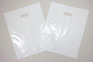 LDPE Die Cut Merchandies Bags - 12"x15" - 500 Bags - 1.5 mil - White - 1215DCWHITE - Source Direct Inc - 